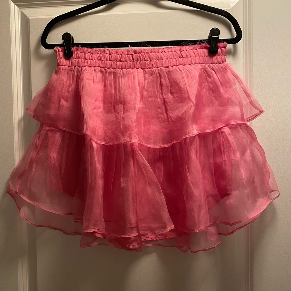 LOVESHACKFANCY RUFFLE MINI SKIRT NWT